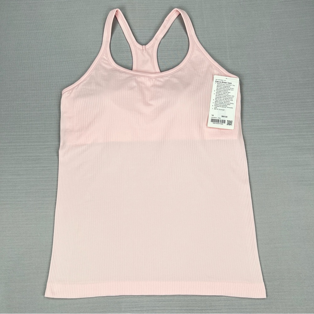 RARE! NEW Lululemon 2022 Ebb to Street Tank Top Sz. 14 - Strawberry Milkshake - Picture 2 of 8